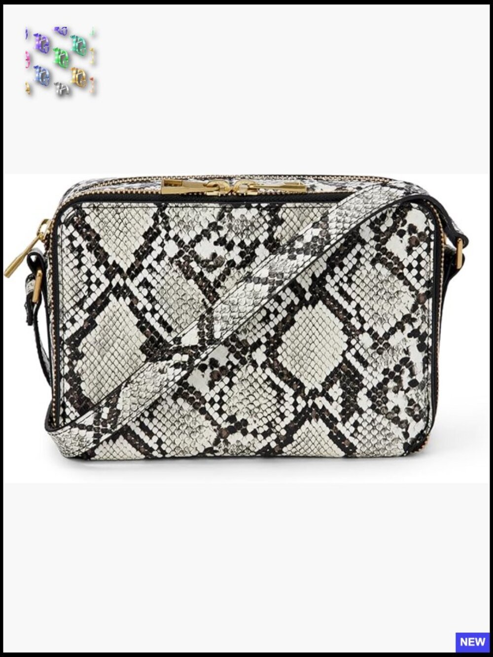 Boxy Crossbody Camera Bag with Pebbled Leather and Zipper Compartments